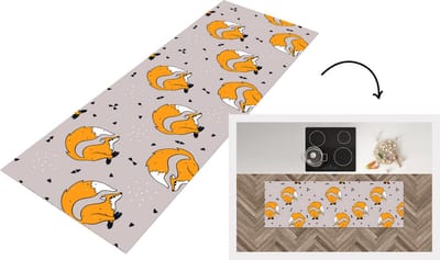 Keukenloper - Loper keuken - Meiden - Vos - Dieren - Patronen - 150x50 cm - Keukenloper vinyl
