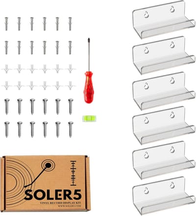 Zwevende Wandplank Houders voor Vinyl Platen - Doorzichtig Acryl Muurdisplay - 6 Stuks