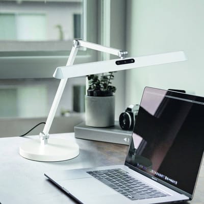 Fabas Luce LED bureaulamp Beba, wit, CCT, dimbaar