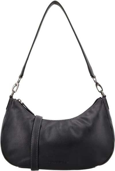 Hide & Stitches Japura Schoudertas Unisex - Crossbodytas met telefoonvak - Tas van 100% Leder met ritssluiting - Zwart