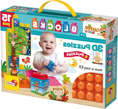 Boerderij Puzzel Blokken - 3D Boerderij Spel - Baby Ontwikkeling - 6 Verschillende Puzzels - 15 Stuks - Multicolor