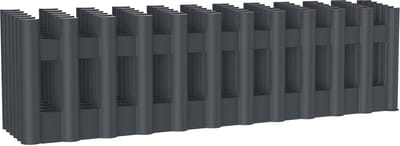 ACXIN Kunststof Graskant Houtlook - Flexibele Tuinborder met Grondpennen - 43 x 12 cm - 6 Stuks 258 cm - Voor Bloembed en Tuin - Antraciet