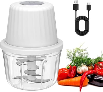 Elektrische Multifuntionele Uienhakker 400ml - Compacte Hakker voor Groenten, Vlees en Knoflook