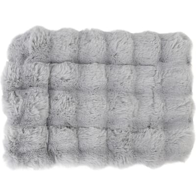 Pluizige Huisdierbedmat Ultra Zacht Comfort Warmhouden Pluche Hondenkennelmat Bedkussen voor Honden Katten XL: S(for 2-4kg) gray