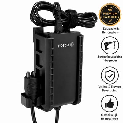 Lader Houder Geschikt voor Bosch E-Bike Lader BCS230 36-2/100-240 – Wandhouder – Charger Mount – Oplaadstation Beugel – Ruimtebesparende Muurbevestiging – Zwart