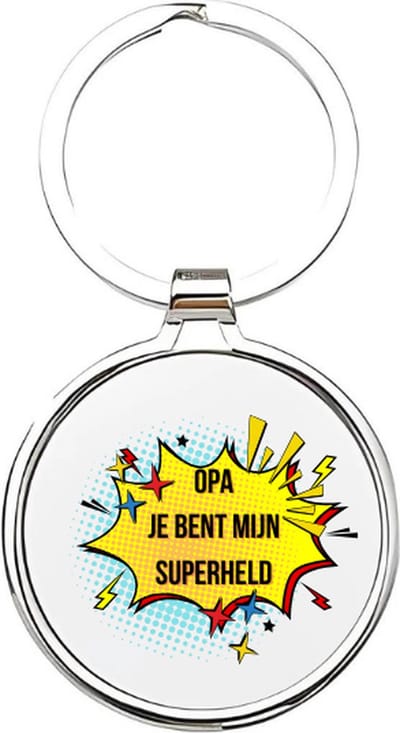 Akyol - Opa je bent mijn superheld Sleutelhanger - opa - De leukste opa - Opa sleutelhanger - grootvader sleutelhanger - Sleutelhanger voor opa - Familie sleutelhanger - verjaardagscadeautje - cadeau voor opa - grandfather - Pake - 4 x 7,5 CM