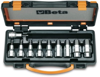 Steeksleutel Set - Dopsleutels Zeskant - Vastzetten Moeren - 10 Delig In Koffer - 1/2 Inch Aansluiting - Verchroomd