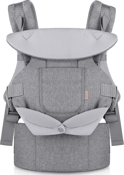 Ergonomische Babydrager voor Baby's en Peuters 0-36 Maanden, Gezichtig naar Voren of Achteren Draagbaar, Grijs