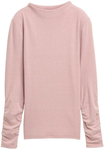 Tom Tailor Denim - Shirt met lange mouwen en gerimpelde mouwen - Maat XXL - Antique Rose Melange