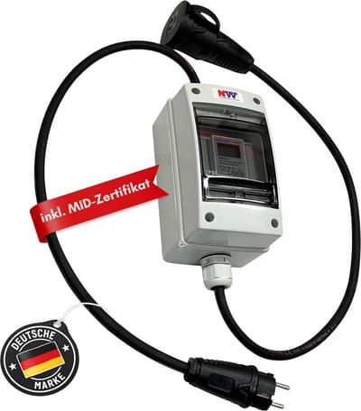 Mobiele Stroommeter - Digitale Energiemeter - Apparaat Verbruik Meten - MID-geijkt met Reset - 16 A 230 V - Zwart