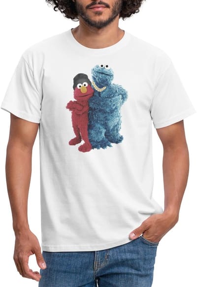 Sesamstraat Gangster Elmo Koekiemonster T-Shirt Heren
