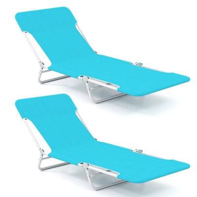 Coast Opvouwbare Ligstoel 2-Delig - 5 Standen Verstelbaar - Blauw - 186x55x30 cm