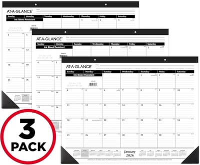 Jaarkalender 2026 Bureaukalender Grote Maandoverzichten 3 Stuks Schrijfblok