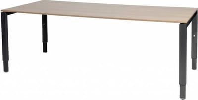 Verstelbaar Bureau - Domino 200x90 Havana Kersen - zwart frame