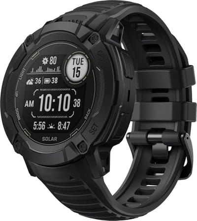 Strap-it Siliconen smartwatch bandje met gespsluiting - geschikt voor de grotere Garmin Instinct 2x (zwart)