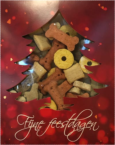 Kerst Doosje met Gemengde Koekjes voor Honden Het Kerstkado