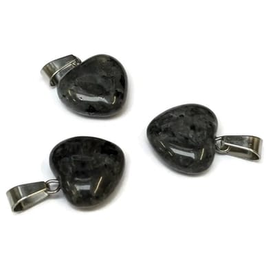 Aramat Jewels | Hangers | Labradoriet Hartjes Hanger natuursteen | | | |15mm | Staal | Volwassenen | Verkleurd niet