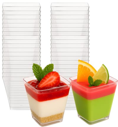 Dessertbekers 110 ml – 50 stuks - Transparante Cupjes voor Desserts en Snacks