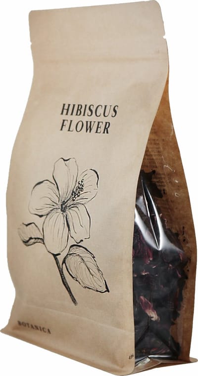 BOTANICA Gedroogde Hibiscus Blaadjes 110 g - 100% natuurlijk - Garnering voor Gin Tonic, Cocktails & Desserts – Premium Kwaliteit