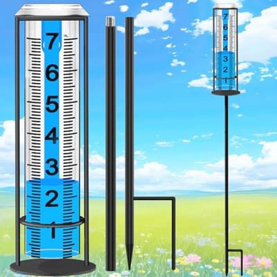 Nauwkeurige buitengelijke regenmeter met verstelbare hoogte en bevriezingsbestendig ontwerp
