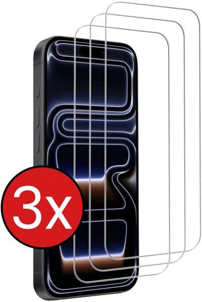 Screenprotector - 3 Stuks - Geschikt voor iPhone 17 Pro / 18 Pro - Volledige Dekking - Beschermglas - Gehard Glas - Tempered Glass - Screen Protector