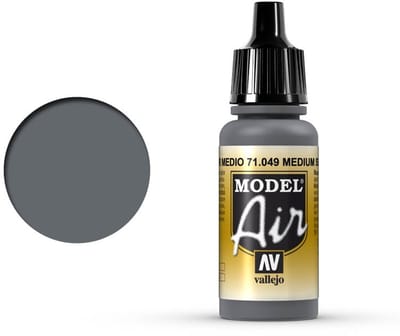 Vallejo Hobbyverf Acrylverf - 71049 Model Air Medium Sea Grey - Acryl Verf flesje - 17 ml