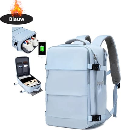 Livano Rugzak - Dames - Heren - Meisje - Jongens - Backpack - Schooltas - Laptoptas - Blauw