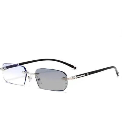 Luxe Diamant Zonnebril voor Dames Unisex Fotochemisch Anti Blauw Licht Kleurveranderend Trendy Bril gray