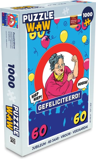 Puzzel Jubileum - 60 Jaar - Vrouw - Verjaardag - Legpuzzel - Puzzel 1000 stukjes volwassenen