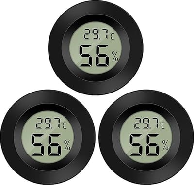 Digitale minithermometer en hygrometer met lcd-scherm, 3 stuks, meet temperatuur en luchtvochtigheid, voor koelkast, aquarium, -50°C~+70°C (3 stuks B)
