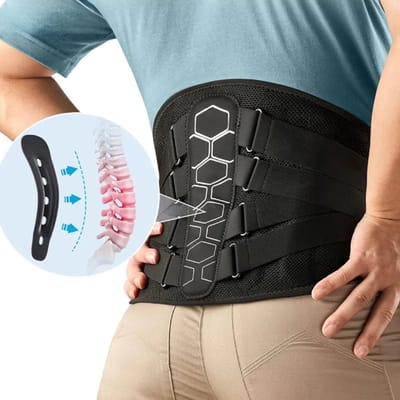 Rugbrace voor Lage Rugpijn – Rugsteun bij Ischias, Hernia en Scoliose – Lendensteun Band voor Rugpijn Verlichting – Comfortabele en Lichtgewicht Rugbrace met Zachte Pad - Maat S