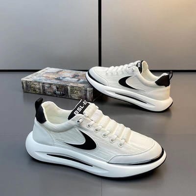 Herenschoenen Lente Nieuwe Ademende IJszijde Doek Mesh Schoenen Trendy Veelzijdige Papa's Schoenen Zachte Zool Sport Casual Schoenen 44 black