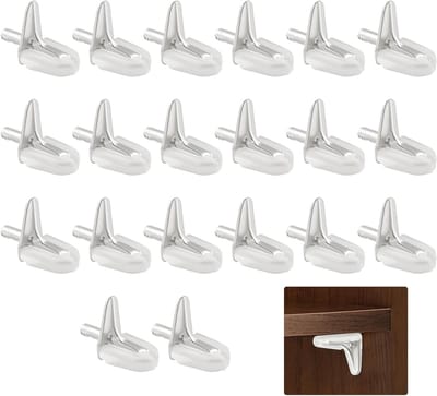Set van 20 Transparante Planksteunen van Plastic met Stalen Pen voor Glazen Planken en Meubels, Geschikt voor 3 mm Planken in Kast of Boekenkast
