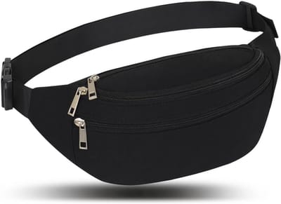 Heuptassen Fanny Packs Mannen Vrouwen Mode Heuptas met Verstelbare Riem voor Sport Hardlopen Wandelen Joggen Reizen Fietsen Hond Uitlaten Jongens Dames, Zwart, 33cm x 8cm x 15cm, Sport