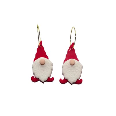 2 Love it Gnoom - Oorbellen - Polymeerklei - Stainless steel - 5 x 2 cm - Rood - Goudkleurig