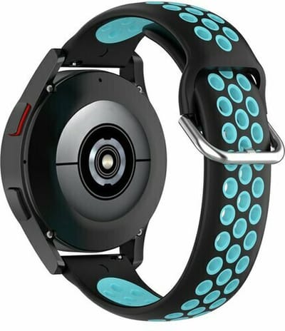 By Qubix - Geschikt voor Garmin bandje - Geschikt voor Garmin Vivomove 3 / HR / Luxe / Sport / Style / Trend - Siliconen sportbandje met gesp - Zwart + blauw - Smartwatch bandje 20mm