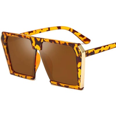 Tendance Lunettes de soleil carrées surdimensionnées Femme Designer Rétro Lunettes de soleil Femme Lunettes de soleil Femme Mâle Universel