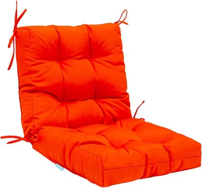 Tuinkussen Stoel - Zitkussen Rugkussen - Buiten Zitten - UV & Weerbestendig - 42x21 Inch - Oranje