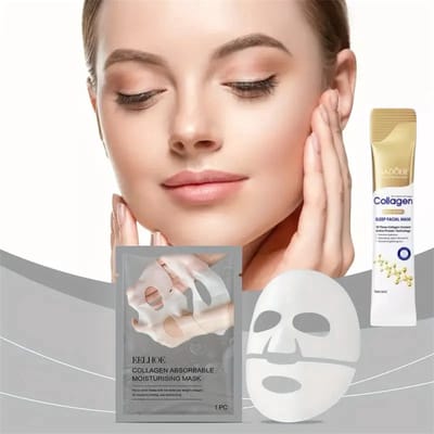 2 x Koreaanse Bio Collageen Masker's nachts- Gezichtsverzorging Collageen Masker Hydraterend Anti-Verouderingsmasker -Bio-Collagen Deep Mask + 1 SADOER Collageen Verstevigende Nacht Slaapmasker- Nachthydraterende Masker - Korean Skincare
