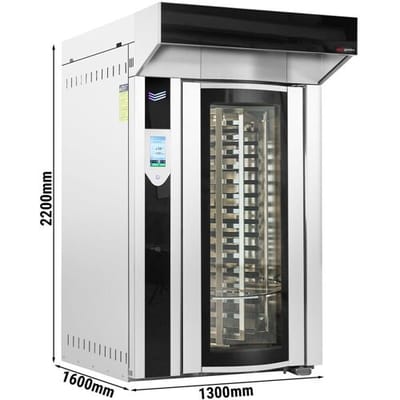 GGM Gastro Rotierender Elektro Bäckerei-Heißluftofen mit Dampffunktion - Touch - 12-15x EN 600x400 - inkl. Waschsystem