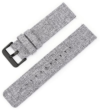 Nylon bandje - geschikt voor Garmin Venu 2s / 3s / 4 (41mm) / Vivoactive 4s / Forerunner 255s / 265s - Huawei Watch GT 5 Pro - 42mm / GT 6 / GT 5 / GT 4 - 41mm - gesp - grijs zwart