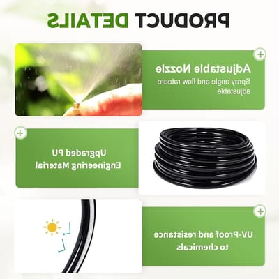 Druppel Irrigatieset - Automatisch Watersysteem - Planten Water Geven - 360 Graden Verstelbaar - 20 Meter - Groen