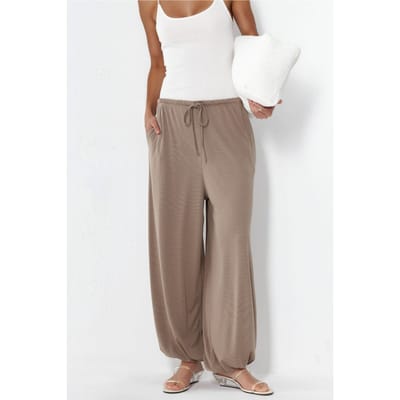 Dames Lange Elastische Taille Joggingbroek