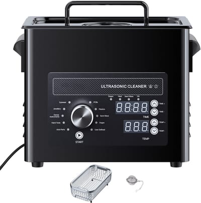 Professioneel Ultrasoon Reinigingsapparaat met Draaiknopbediening, 3 Liter Capaciteit, Inclusief Mandje en Reinigingsbal, Geschikt voor Het Reinigen van Horloges, Scheermesjes, Sieraden en Munten.