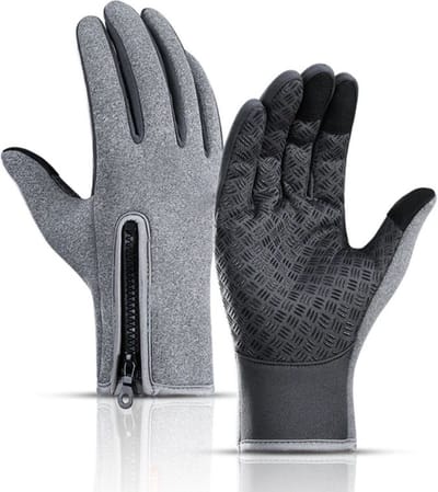 BukkitBow – Handschoenen met Touch Vinger – Winter Handschoenen – Fietshandschoenen Met Touch Tip – Touchscreen Handschoenen Geschikt voor Fiets & Scooter – Ideaal voor Wandelen – Winddicht & Fleece Voering – Grijs - XXL