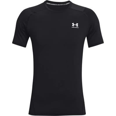 Under Armour UA HG Heatgear Armour Fitted Short Sleeve Heren Sportshirt - Zwart - Maat L