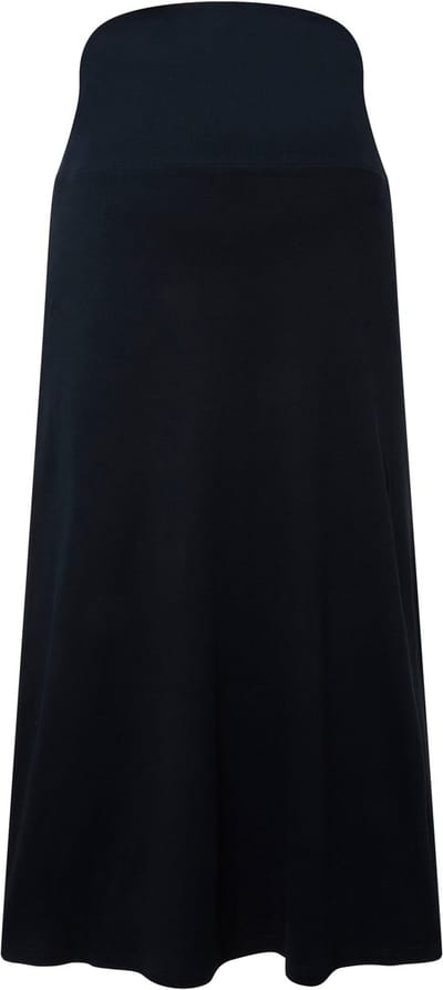 Ulla Popken - Dames - Jersey rok A-lijn elastische tailleband zijsplitten - Marine - Maat 46+