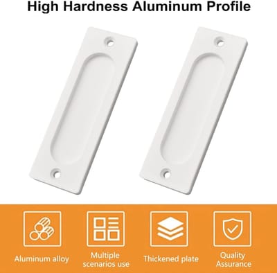 Dailygoods- Schuifdeurtrekken 10Cm Aluminium - Rechthoekige Inbouw