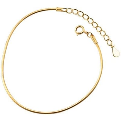 Minimalistische Authentieke 925 Sterling Zilver Mode Eenvoudige Slangenketting Armbanden Voor Vrouwen Bruiloft S925 Sieraden DA1146 goud