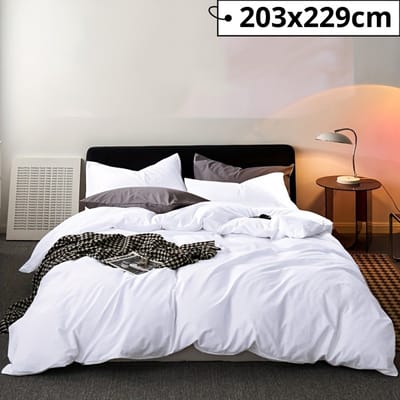 Bovista Zacht Dekbed - Dekbedovertrek Inclusief 2x Kussensloop - Beddengoed - 203x229cm - Wit